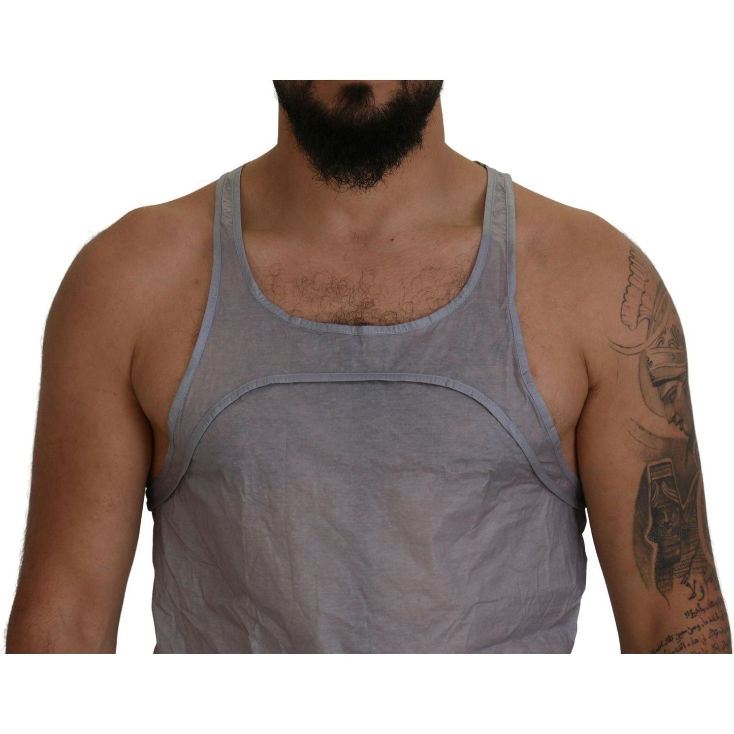 Dsquared² Light Gray Cotton Sleeveless Tank Men Top T-shirt Dsquared²