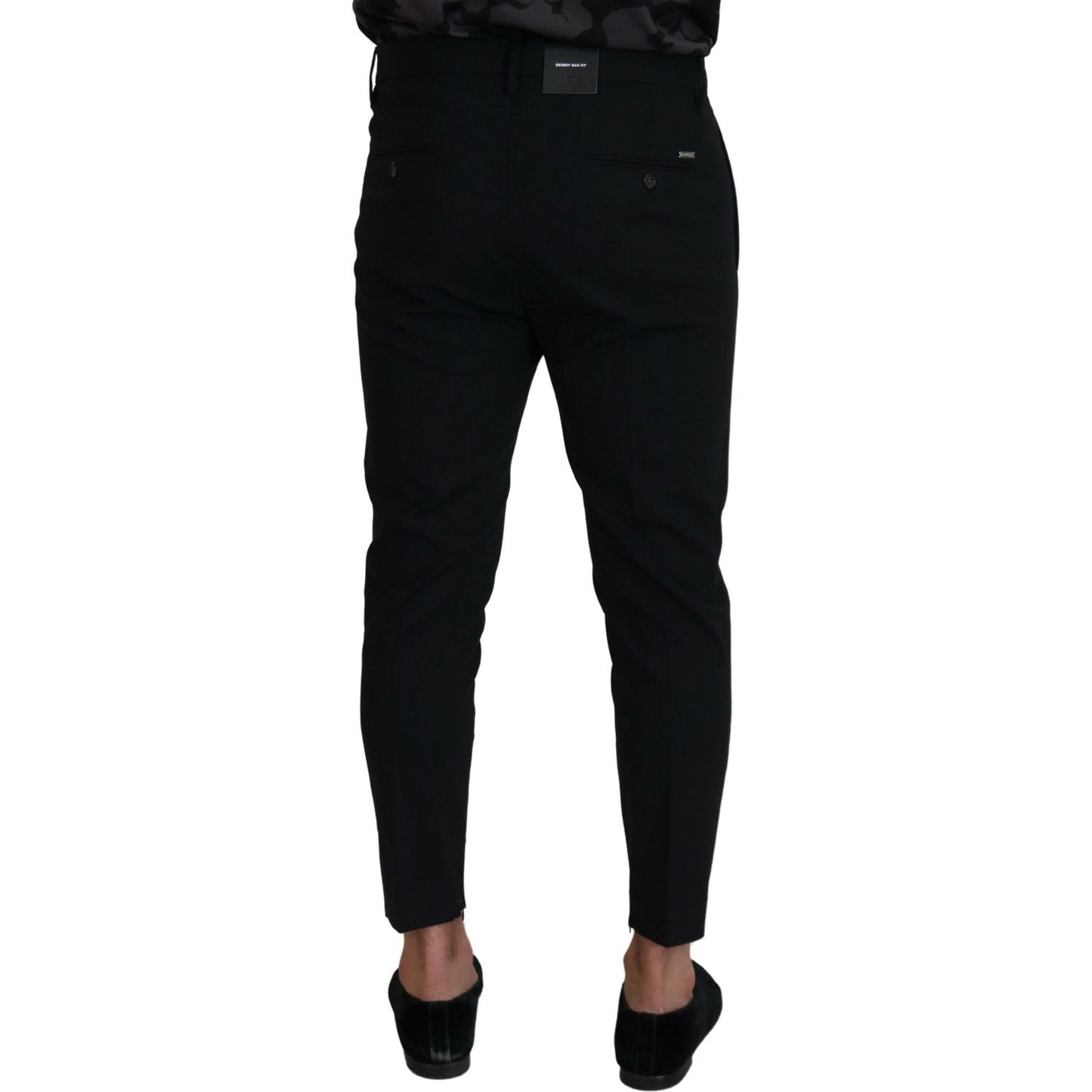 Dsquared² Black Wool Tapered Slim Fit Men Pants Dsquared²