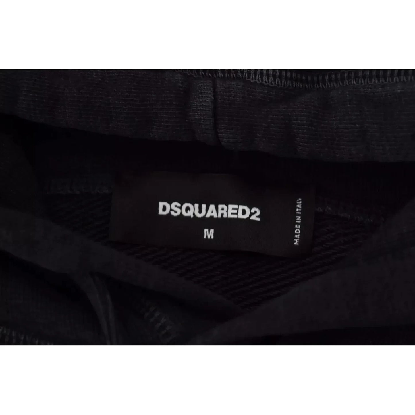 Dsquared² Black Cotton Hooded Printed Men Pullover Sweater Dsquared²