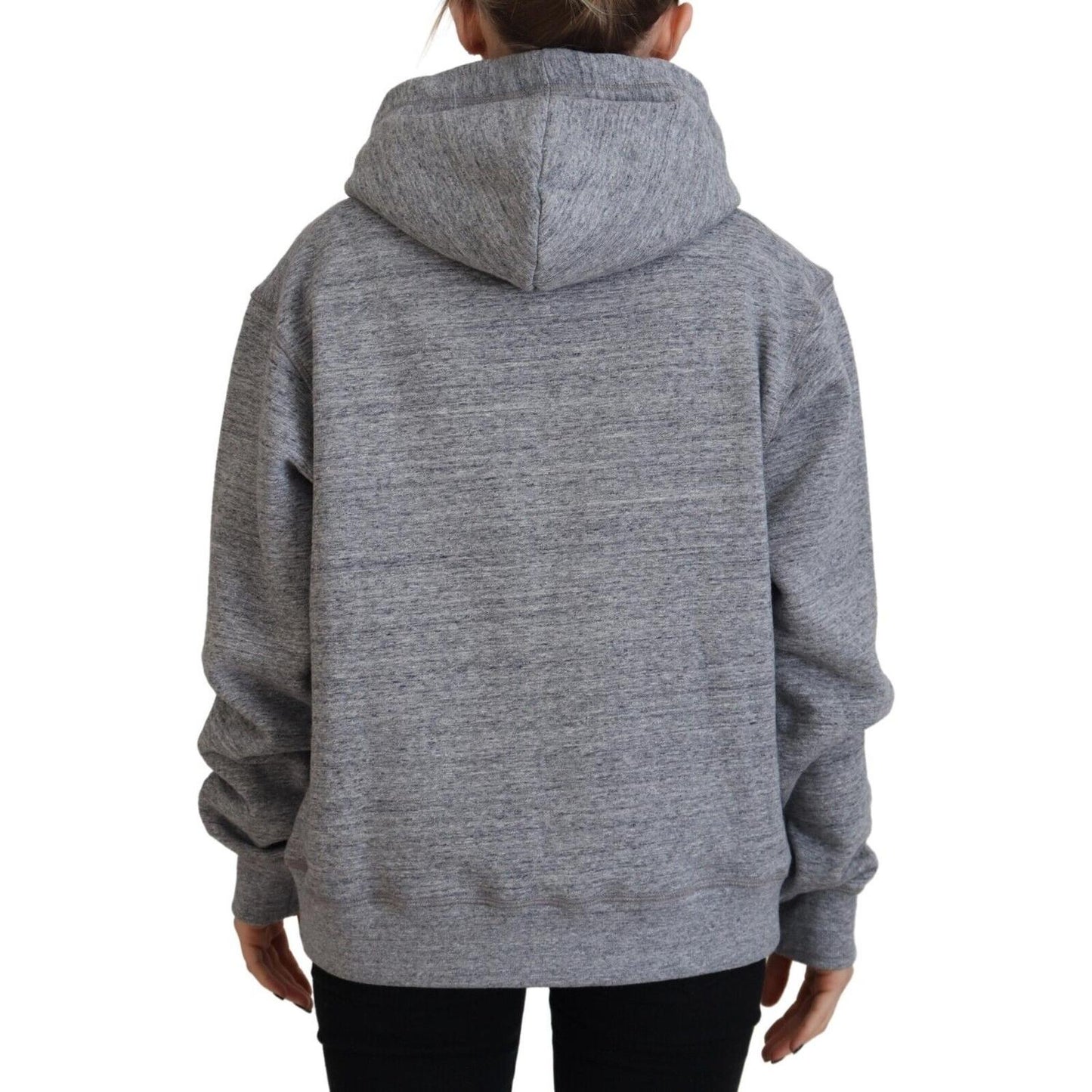 Dsquared² Gray Logo Printed Hooded Women Long Sleeve Sweater Dsquared²