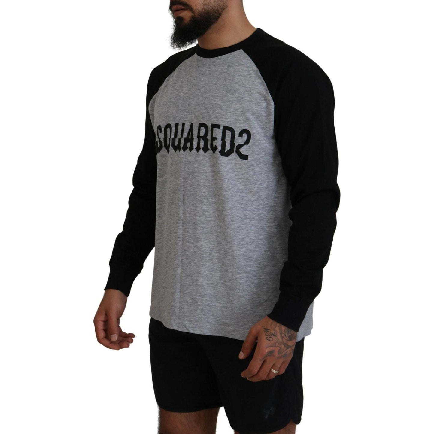 Dsquared² Two Tone Printed Long Sleeves Crew Neck T-shirt Dsquared²