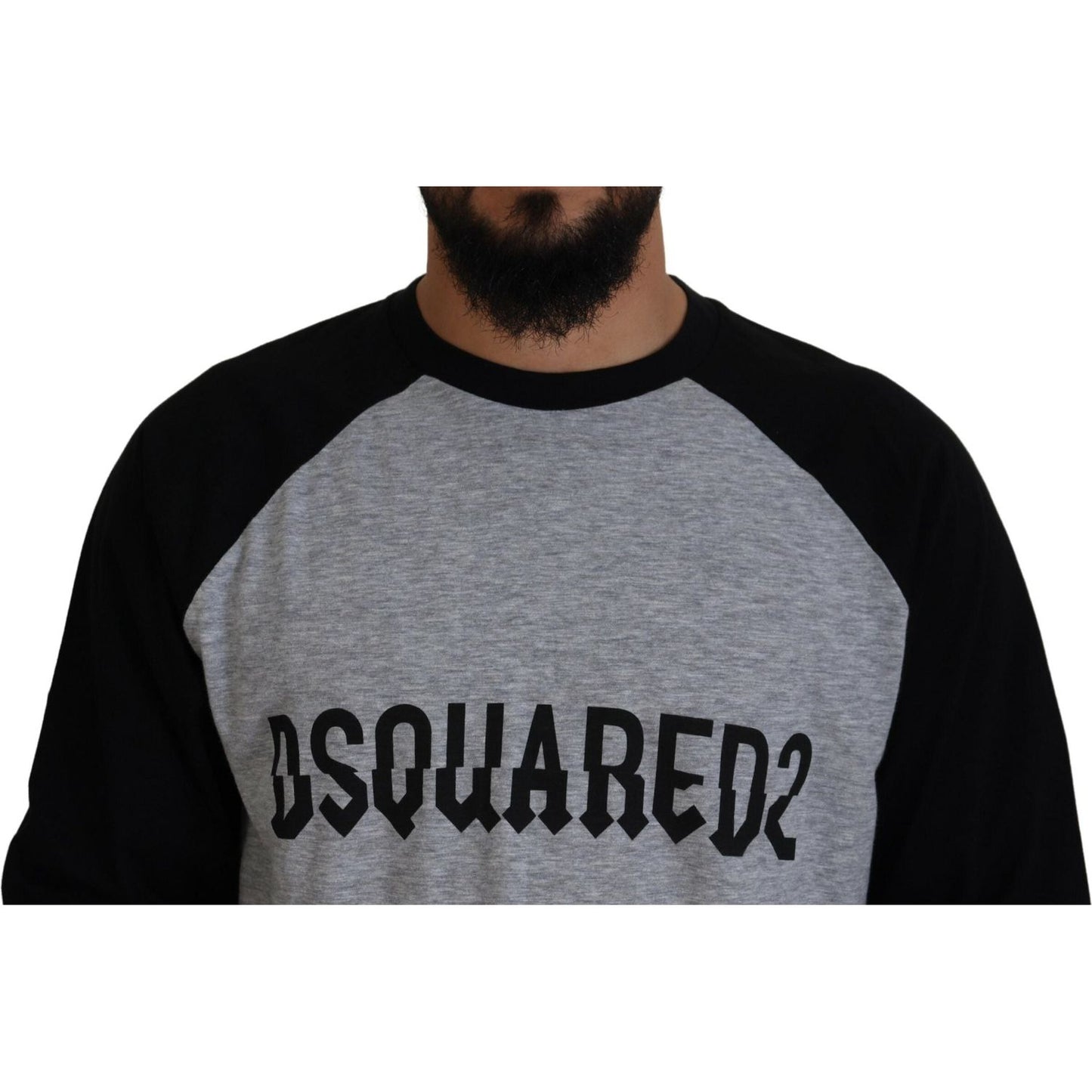 Dsquared² Two Tone Printed Long Sleeves Crew Neck T-shirt Dsquared²