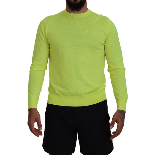 Dsquared² Yellow Green Long Sleeves Men Pullover Sweater Dsquared²