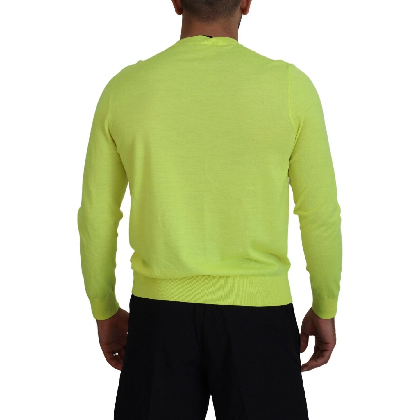 Dsquared² Yellow Green Long Sleeves Men Pullover Sweater Dsquared²