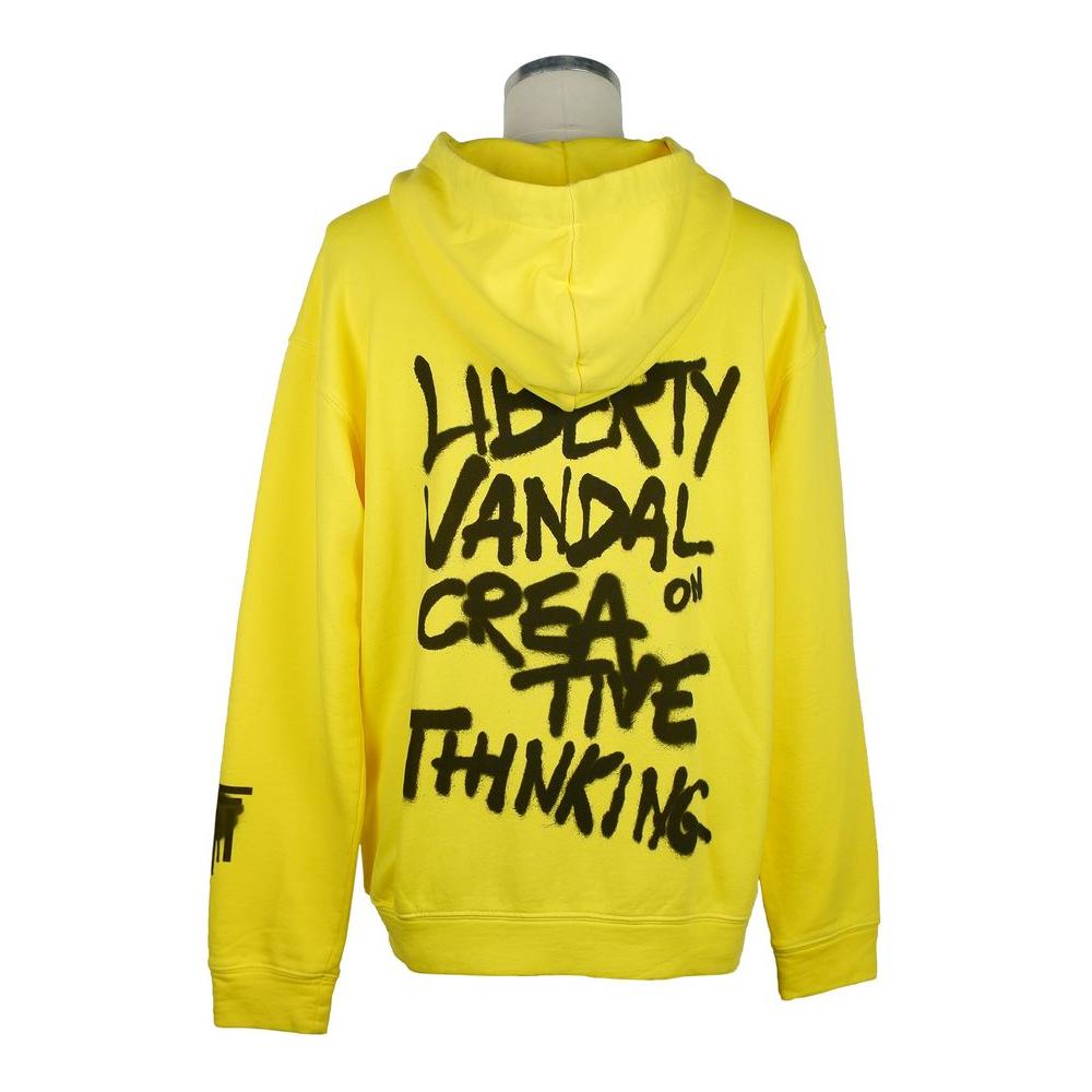 Diego Venturino Elevate Your Style: Sunshine Yellow Cotton Hoodie MAN SWEATERS Diego Venturino