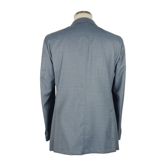 Emilio Romanelli Elegant Summer Men's Light Blue Wool Jacket Emilio Romanelli