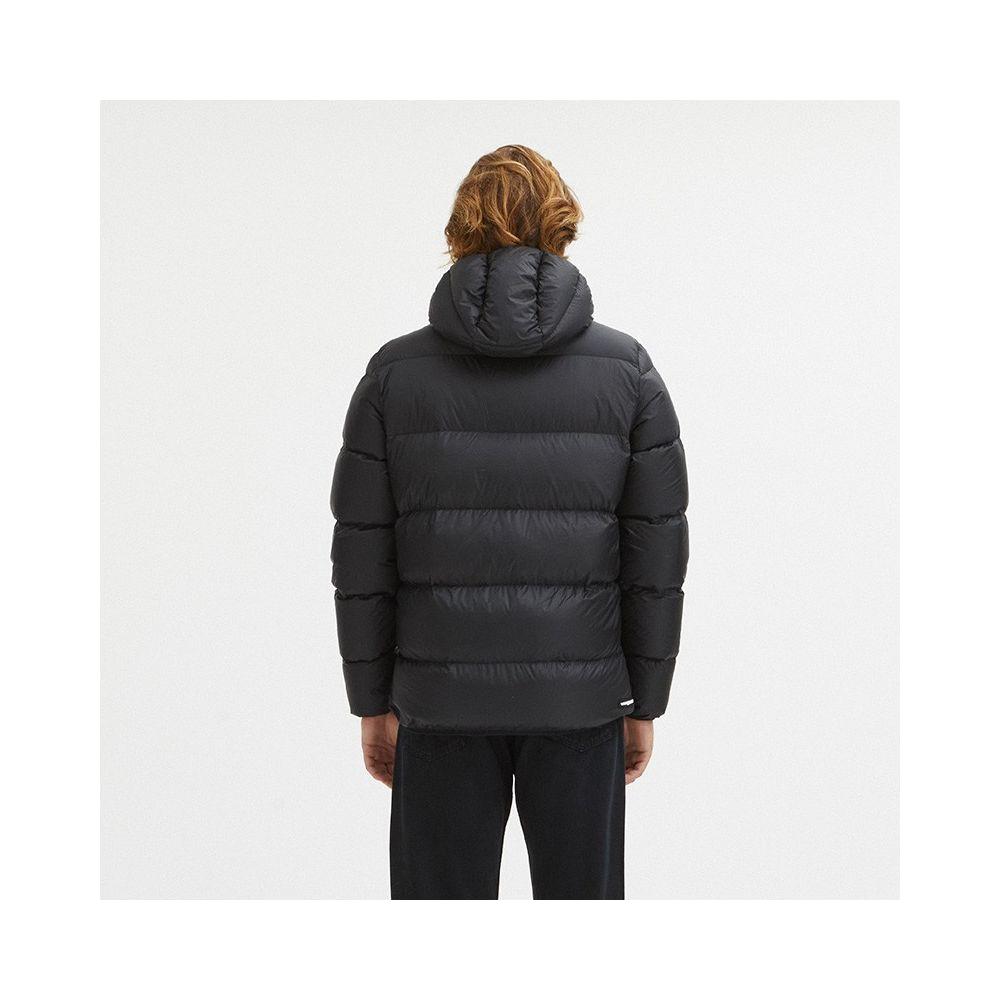 Centogrammi Sleek Black Goose Down Hooded Jacket Centogrammi