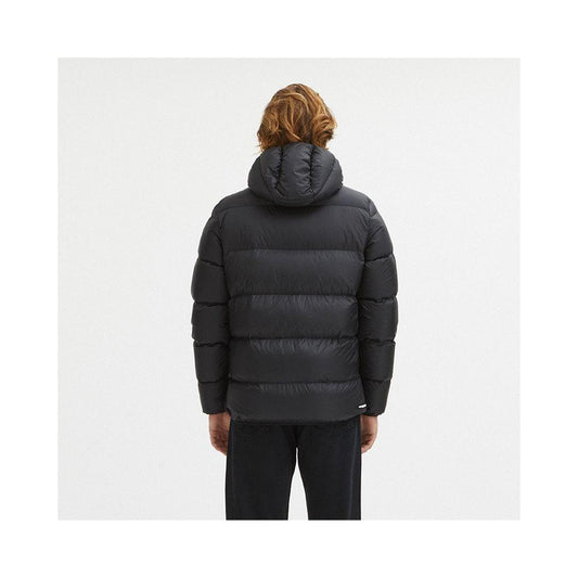 Centogrammi Sleek Black Goose Down Hooded Jacket Centogrammi