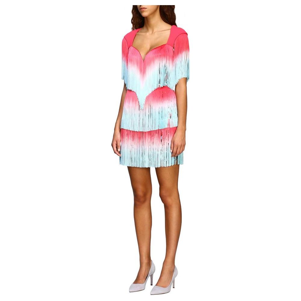 Elisabetta Franchi Elegant Pink Fringe Cocktail Dress Elisabetta Franchi