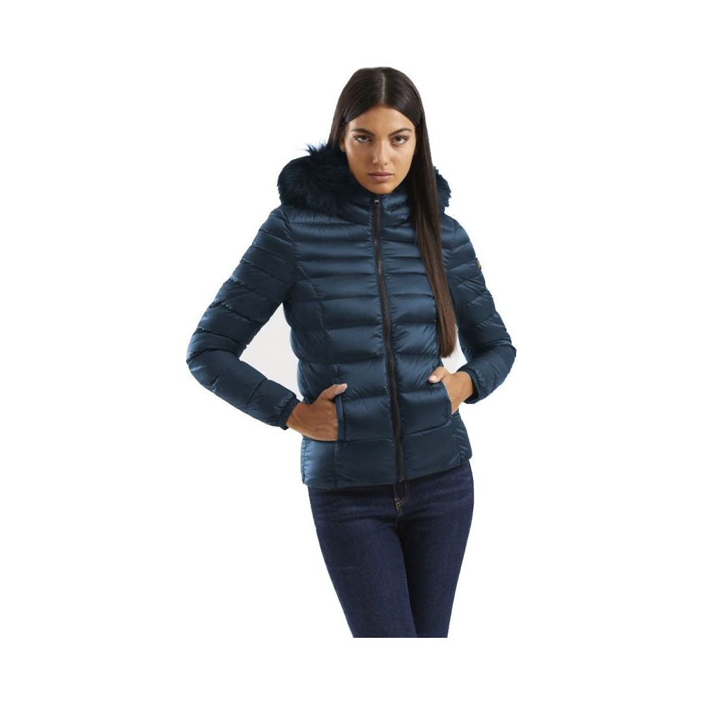 Refrigiwear Chic Padded Down Jacket with Fur Hood Refrigiwear