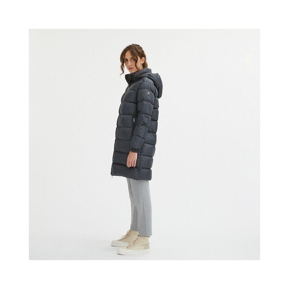 Centogrammi Luxurious Padded Hooded Jacket in Dark Grey WOMAN COATS & JACKETS Centogrammi