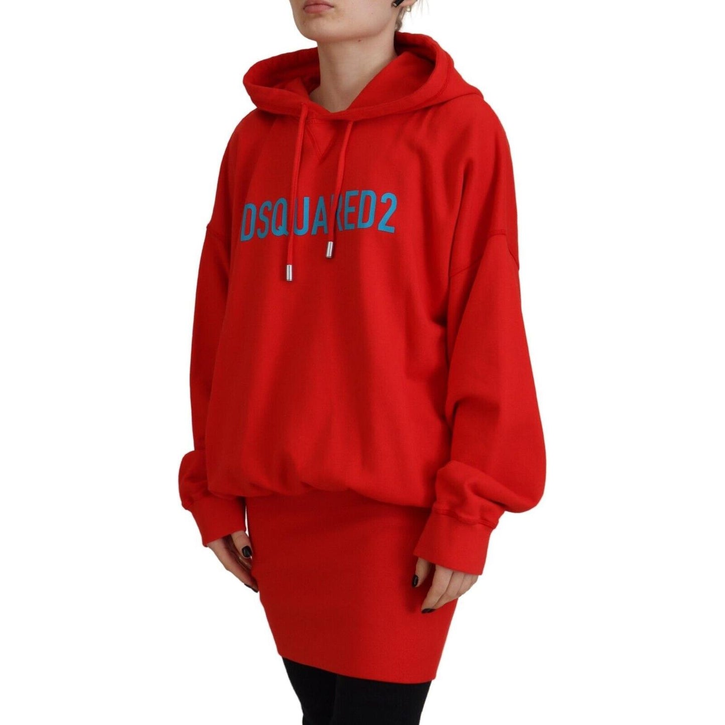 Dsquared² Red Logo Print Cotton Hoodie Sweatshirt Sweater Dsquared²