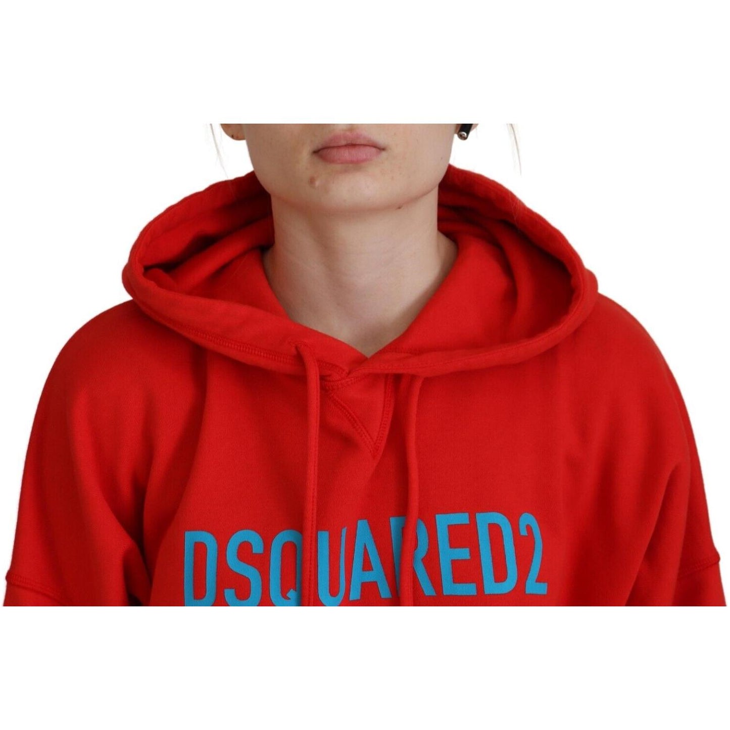 Dsquared² Red Logo Print Cotton Hoodie Sweatshirt Sweater Dsquared²