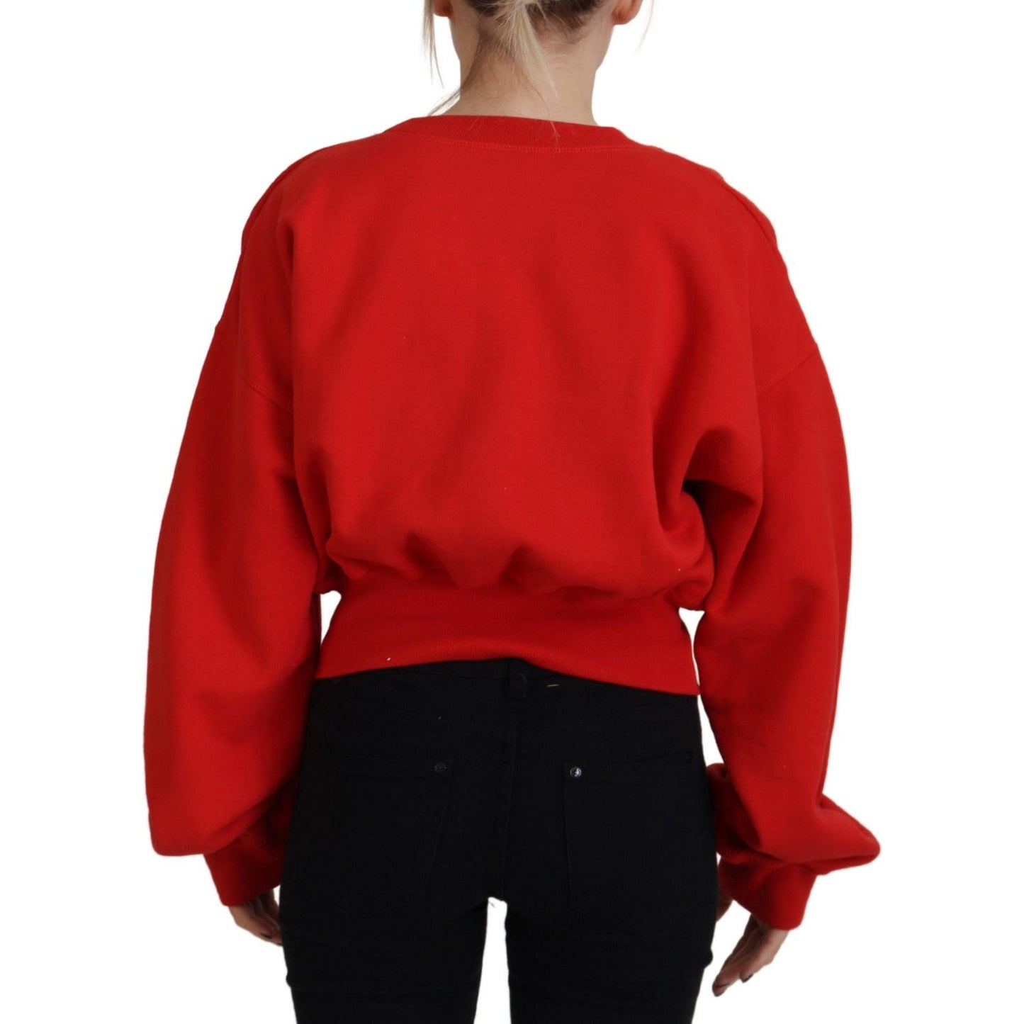 Dsquared² Red Logo Print Women Crew Neck Long Sleeve Sweater Dsquared²