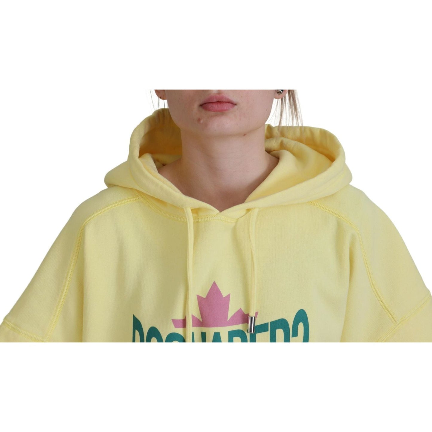 Dsquared² Yellow Logo Print Cotton Hoodie Sweatshirt Sweater Dsquared²