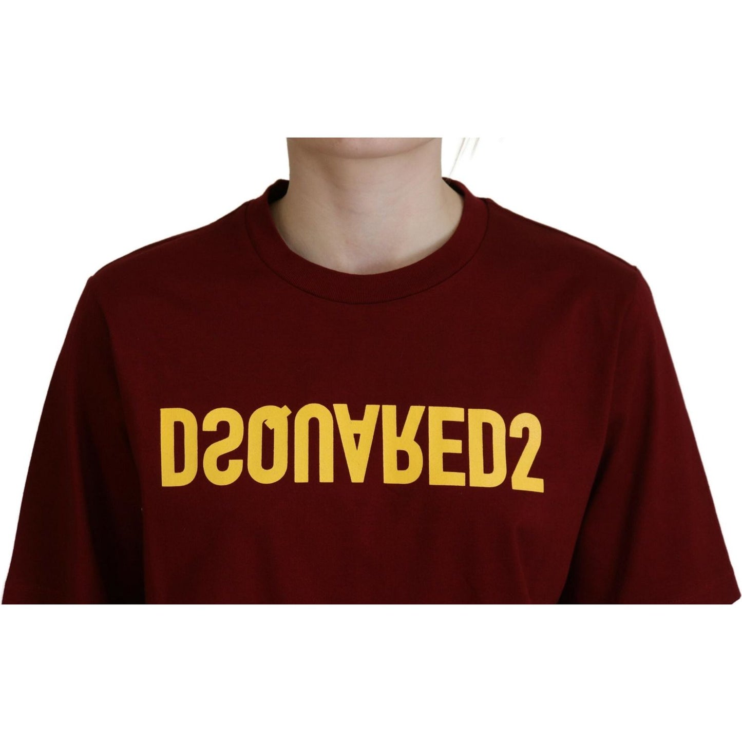 Dsquared² Maroon Logo Cotton Crewneck Short Sleeve Tee T-shirt Dsquared²