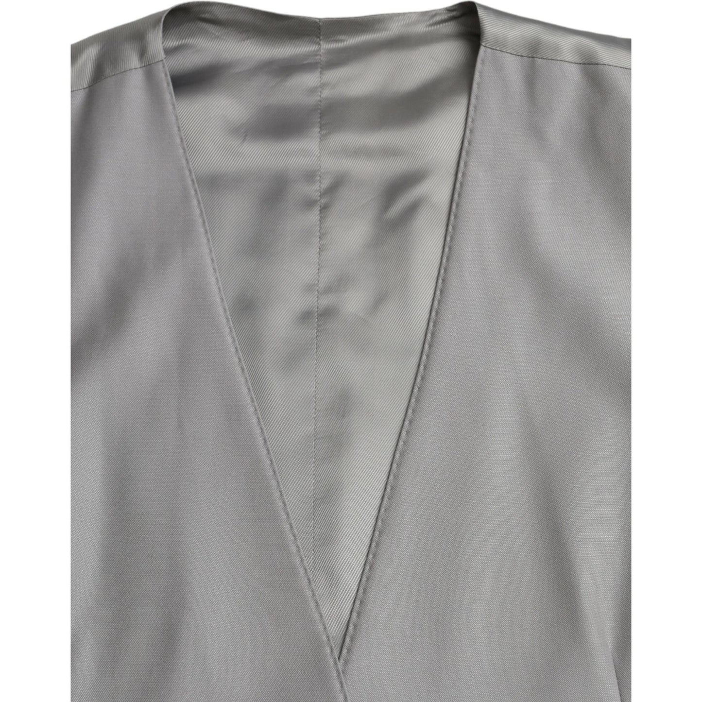 Dolce & Gabbana Light Gray Wool Formal Dress Waistcoat Vest Dolce & Gabbana