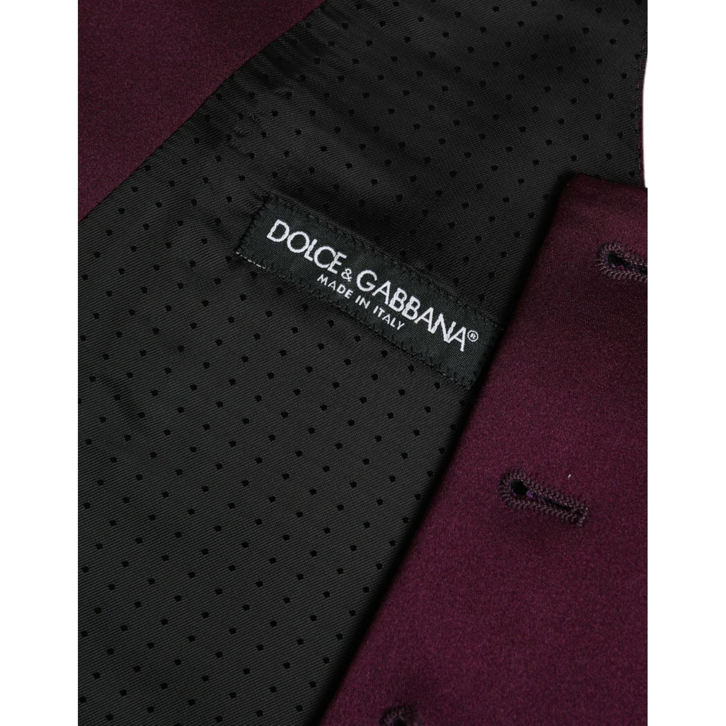 Dolce & Gabbana Maroon Satin Silk Waistcoat Dress Formal Vest Dolce & Gabbana