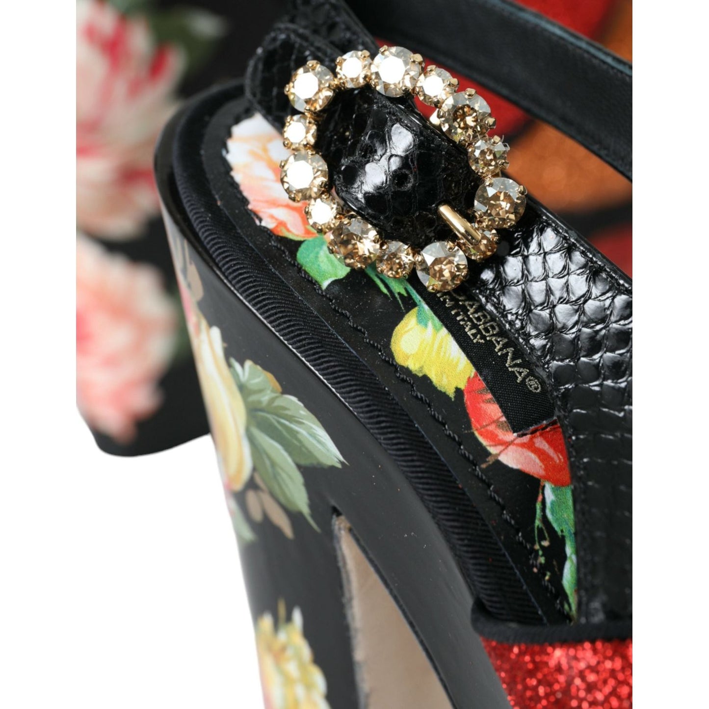 Dolce & Gabbana Multicolor Floral Crystal Platform Sandals Shoes Dolce & Gabbana