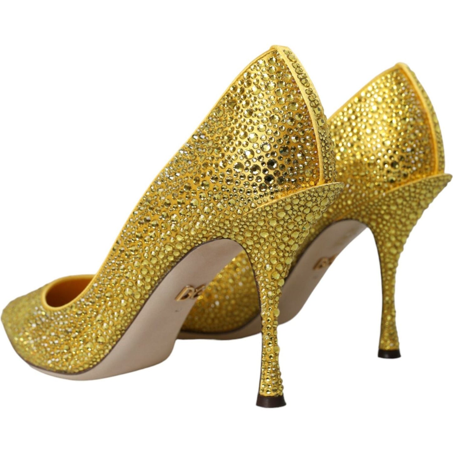 Dolce & Gabbana Yellow Strass Crystal Heels Pumps Shoes Dolce & Gabbana