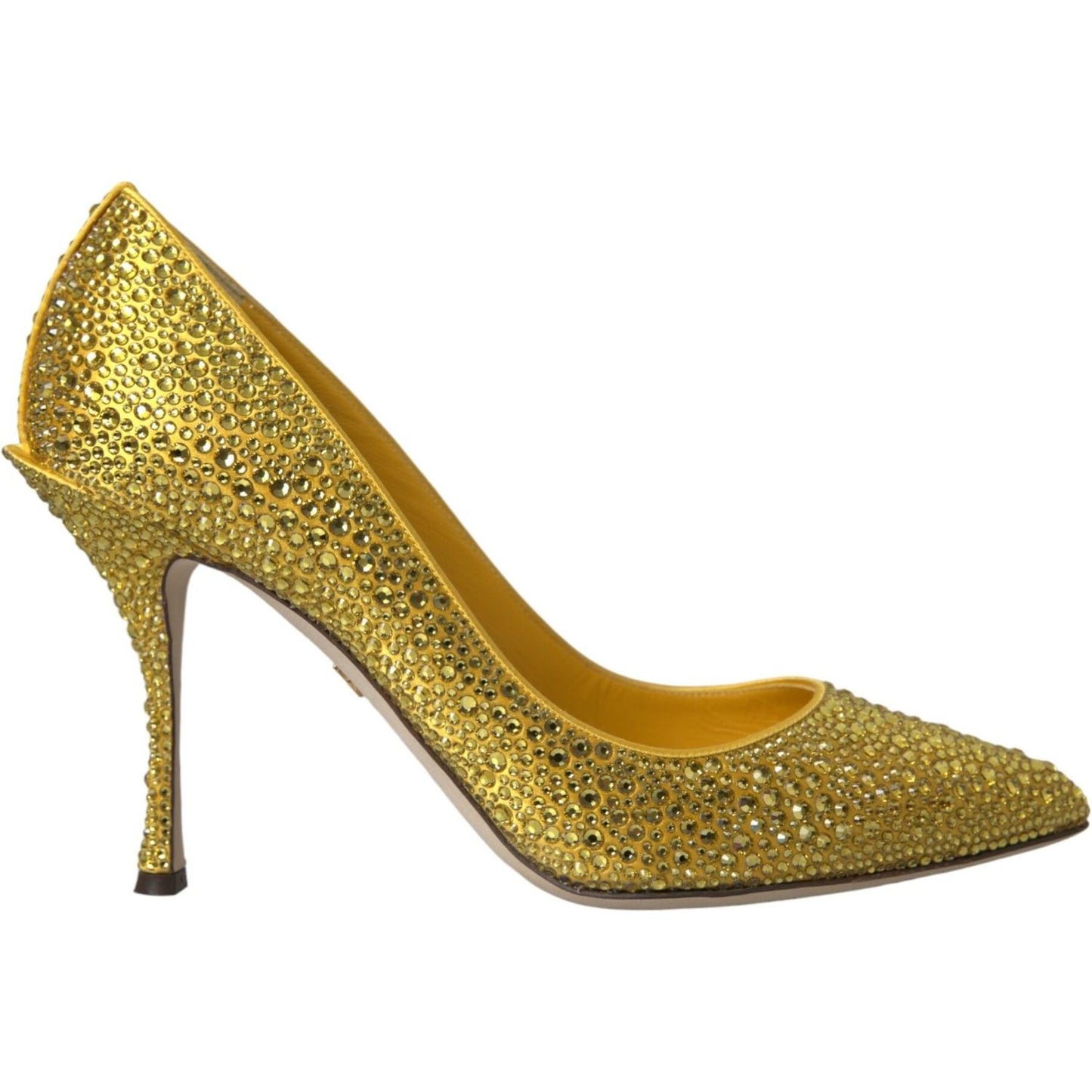 Dolce & Gabbana Yellow Strass Crystal Heels Pumps Shoes Dolce & Gabbana