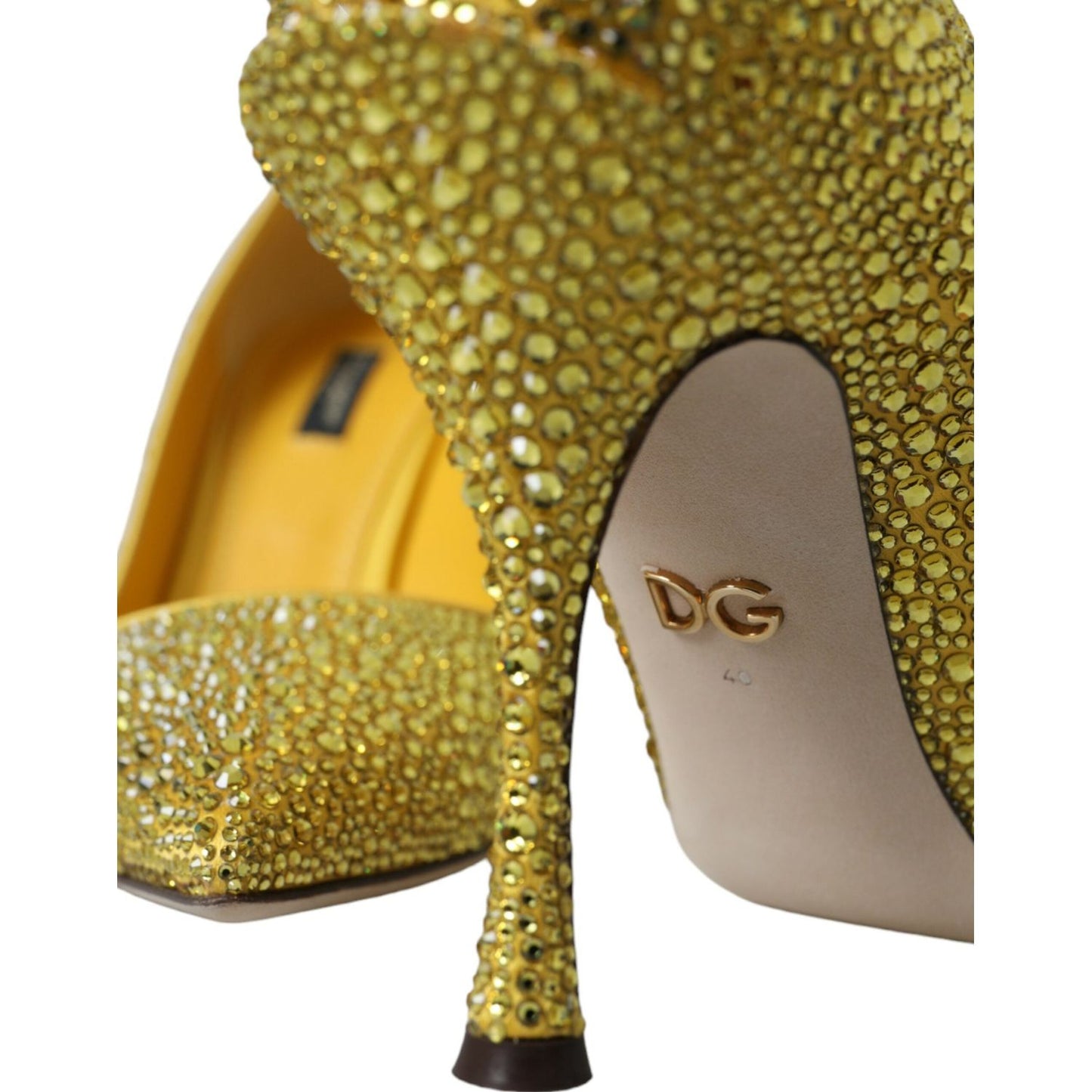 Dolce & Gabbana Yellow Strass Crystal Heels Pumps Shoes Dolce & Gabbana