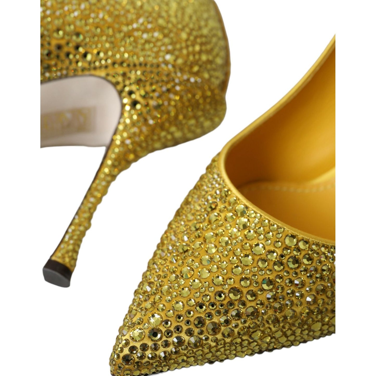 Dolce & Gabbana Yellow Strass Crystal Heels Pumps Shoes Dolce & Gabbana