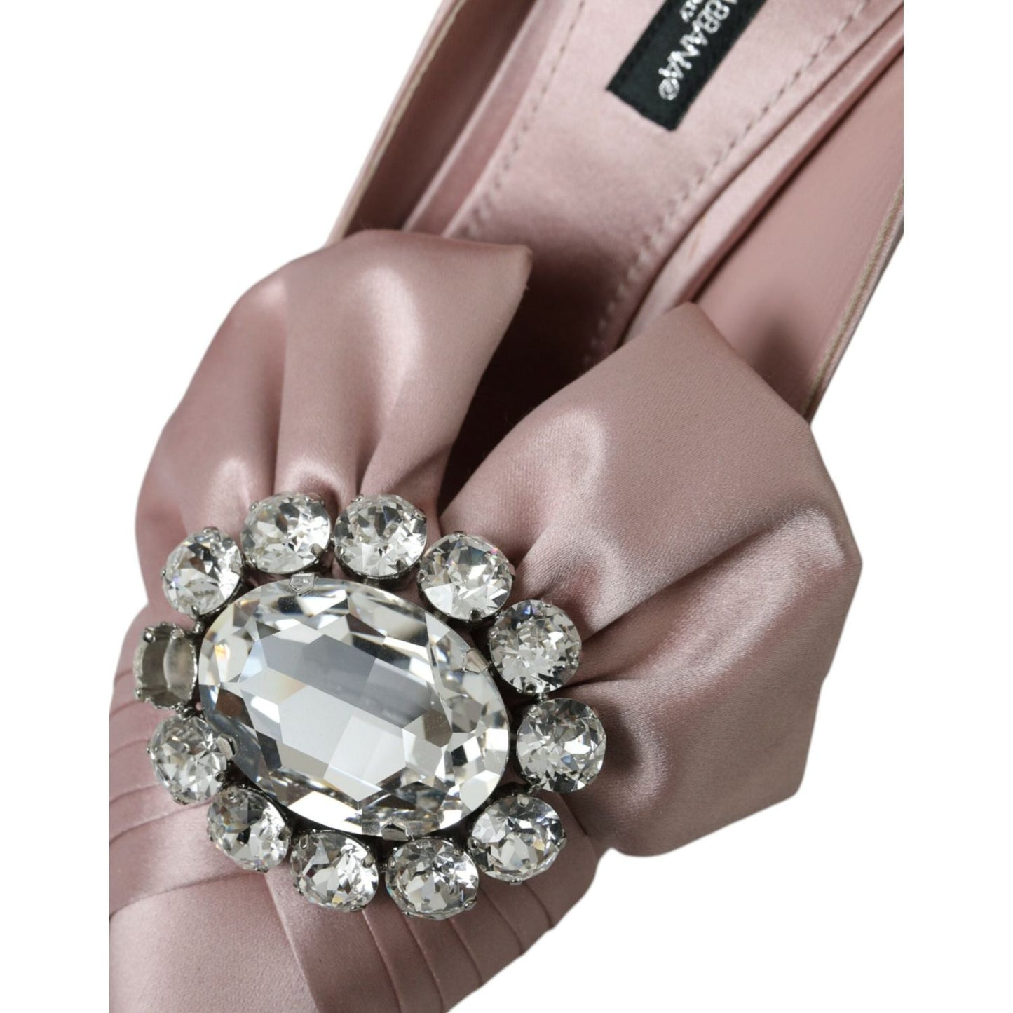 Dolce & Gabbana Pink Satin Crystal High Heels Pumps Shoes Dolce & Gabbana