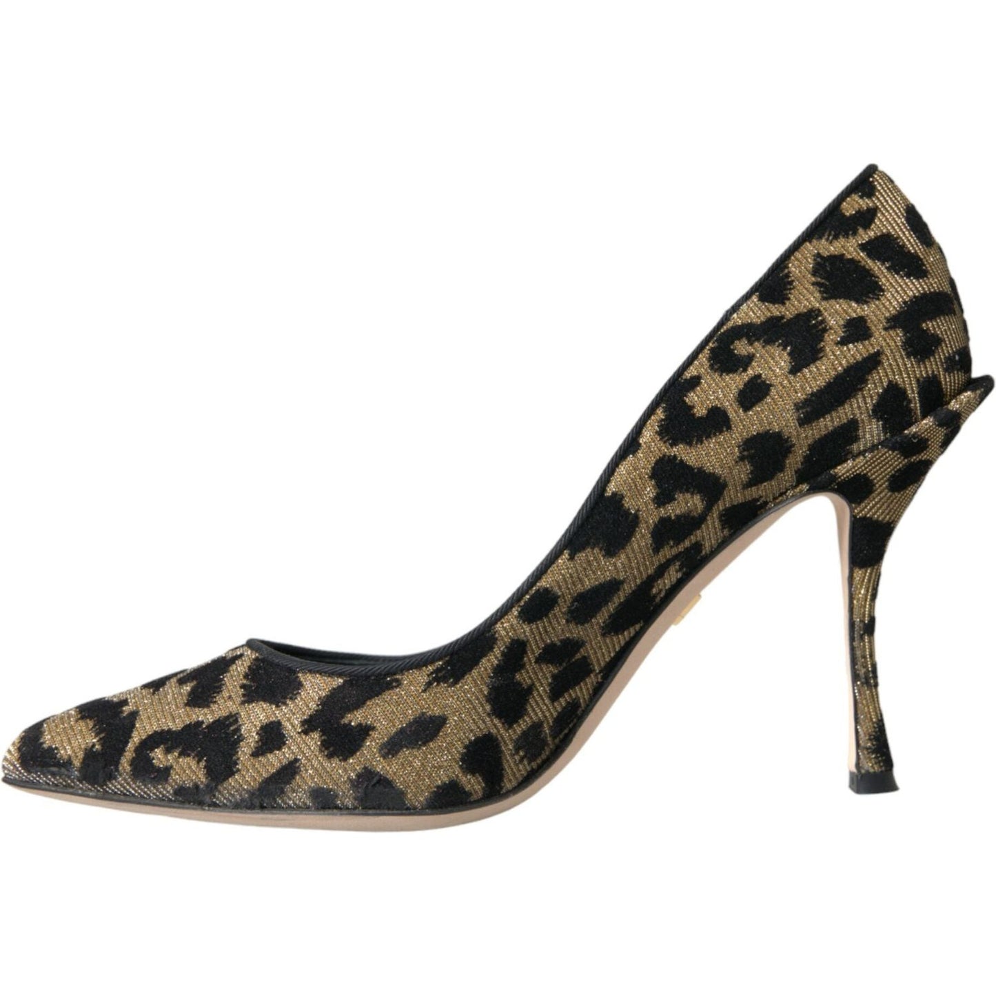 Dolce & Gabbana Black Gold Leopard Lurex Heels Pumps Shoes Dolce & Gabbana