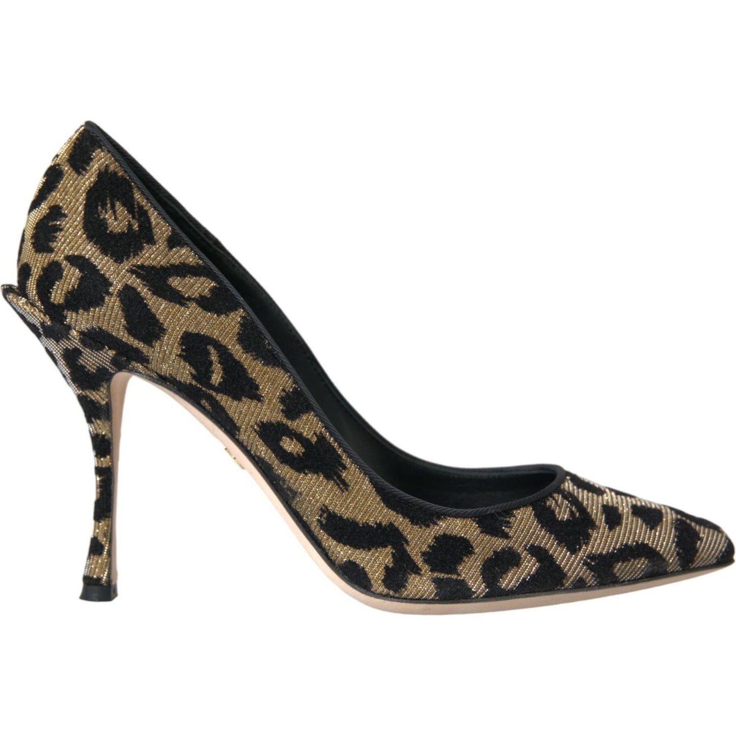 Dolce & Gabbana Black Gold Leopard Lurex Heels Pumps Shoes Dolce & Gabbana