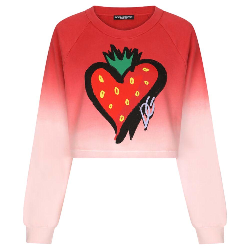 Dolce & Gabbana Red Cotton Sweater Dolce & Gabbana