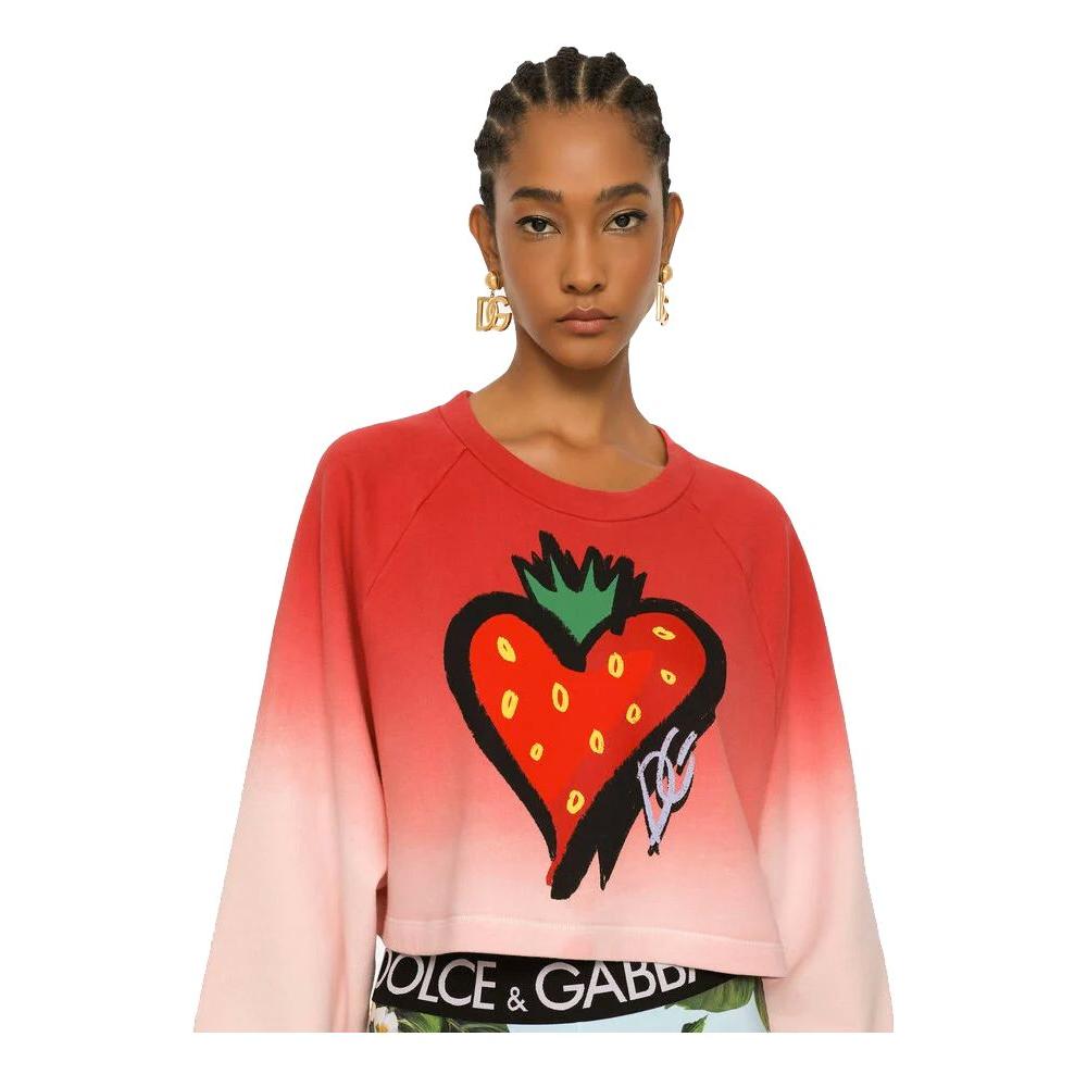 Dolce & Gabbana Red Cotton Sweater Dolce & Gabbana