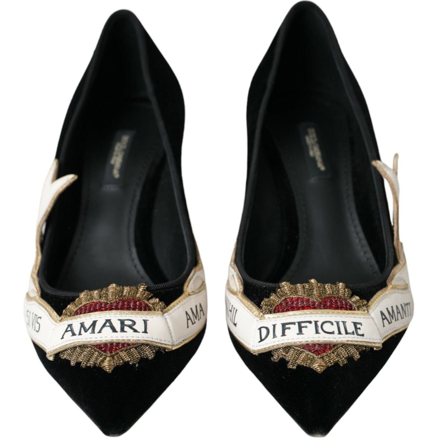 Dolce & Gabbana Black Suede Leather Amari Heels Pumps Shoes Dolce & Gabbana