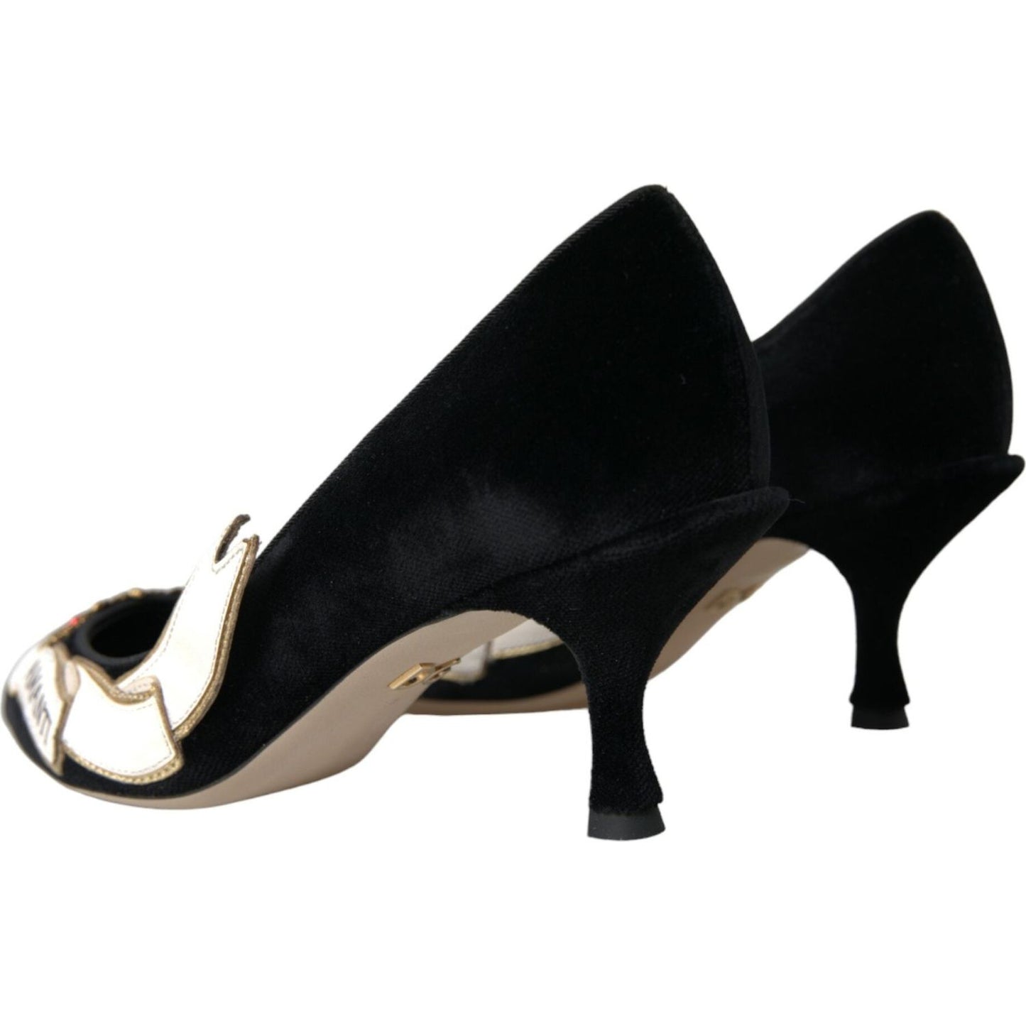 Dolce & Gabbana Black Suede Leather Amari Heels Pumps Shoes Dolce & Gabbana