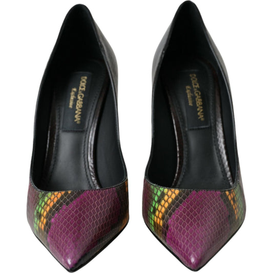 Dolce & Gabbana Multicolor Exotic Leather Heels Pumps Shoes Dolce & Gabbana