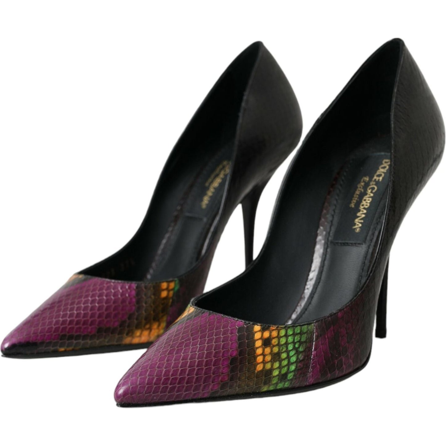 Dolce & Gabbana Multicolor Exotic Leather Heels Pumps Shoes Dolce & Gabbana