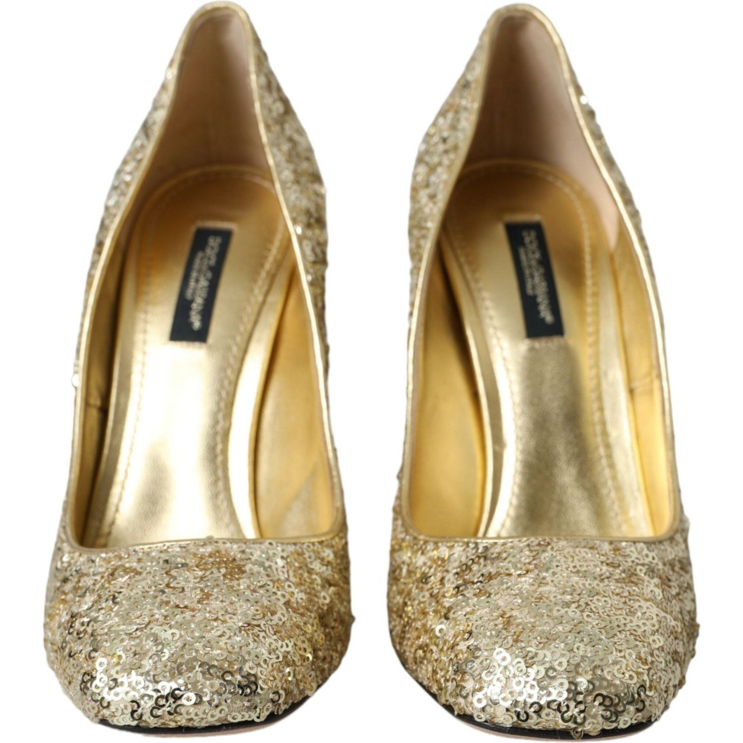 Dolce & Gabbana Gold Sequin Crystal Heels Pumps Shoes Dolce & Gabbana