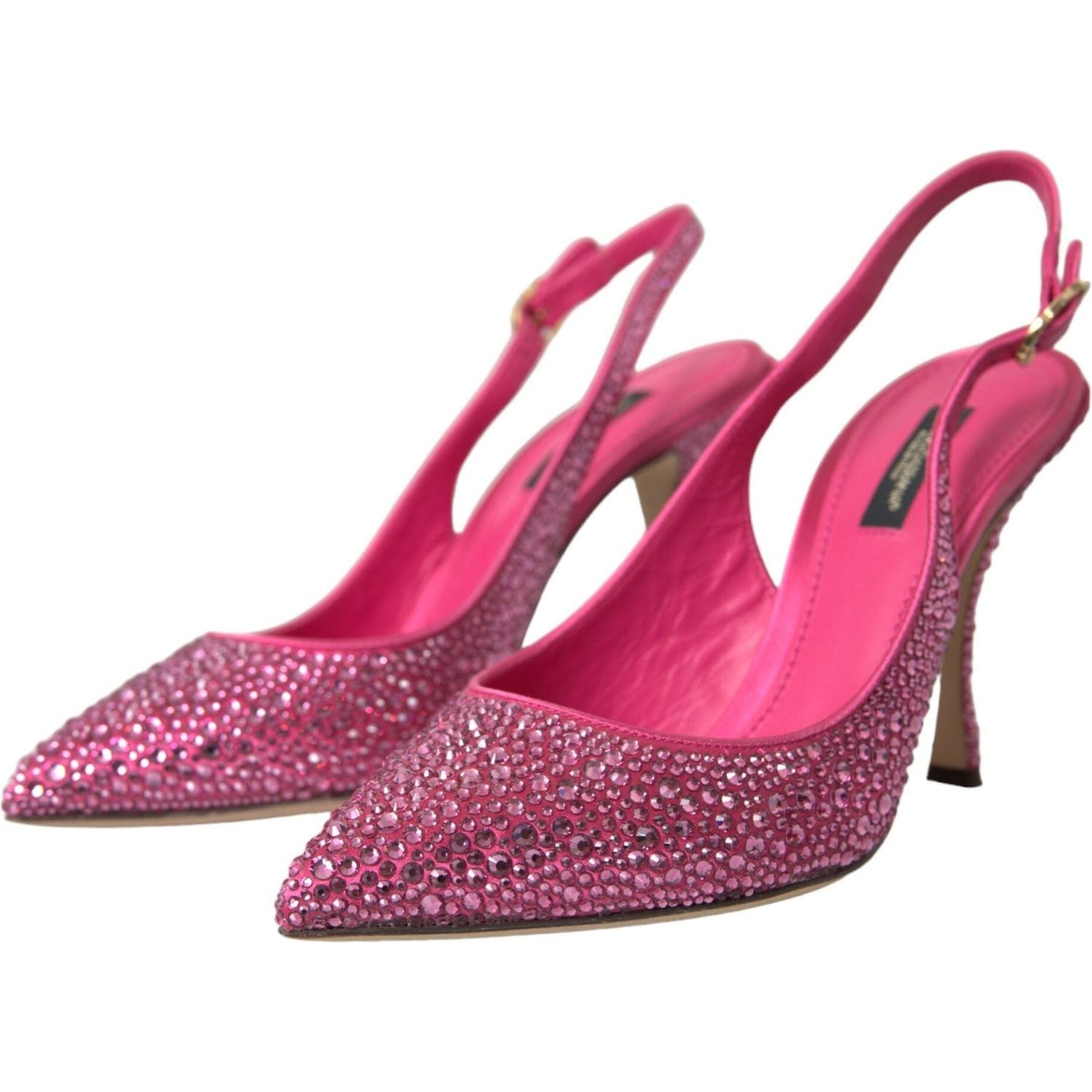 Dolce & Gabbana Pink Slingbacks Crystal Pumps Shoes Dolce & Gabbana