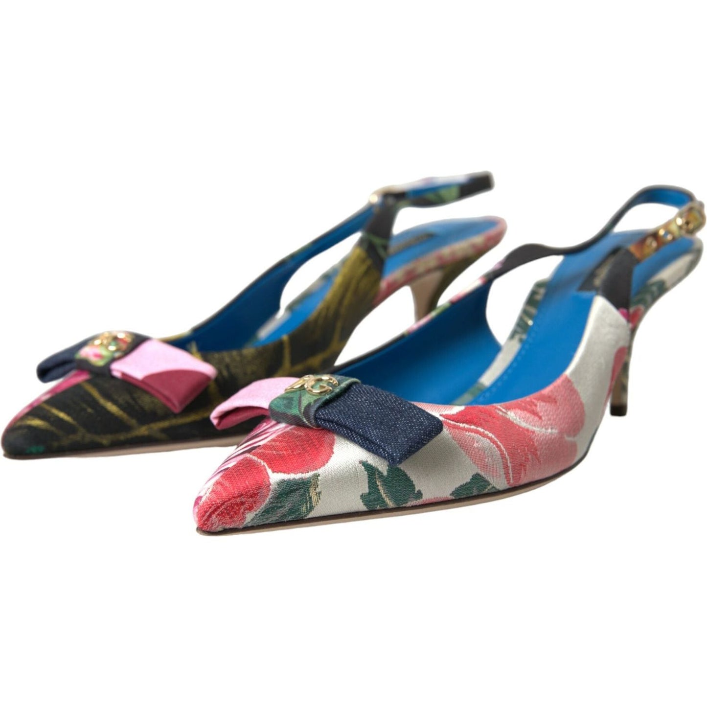 Dolce & Gabbana Multicolor Floral Patchwork Slingbacks Shoes Dolce & Gabbana