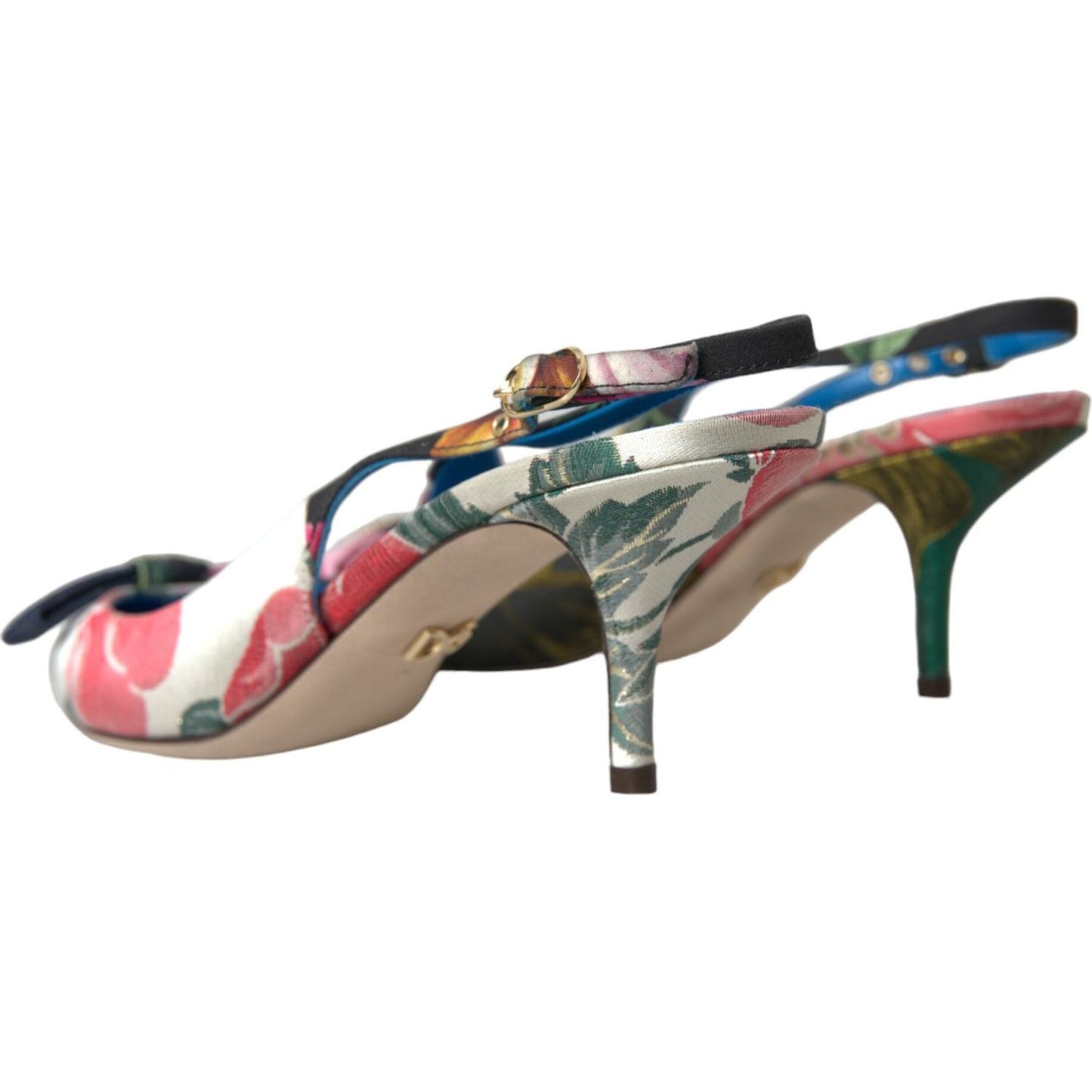 Dolce & Gabbana Multicolor Floral Patchwork Slingbacks Shoes Dolce & Gabbana