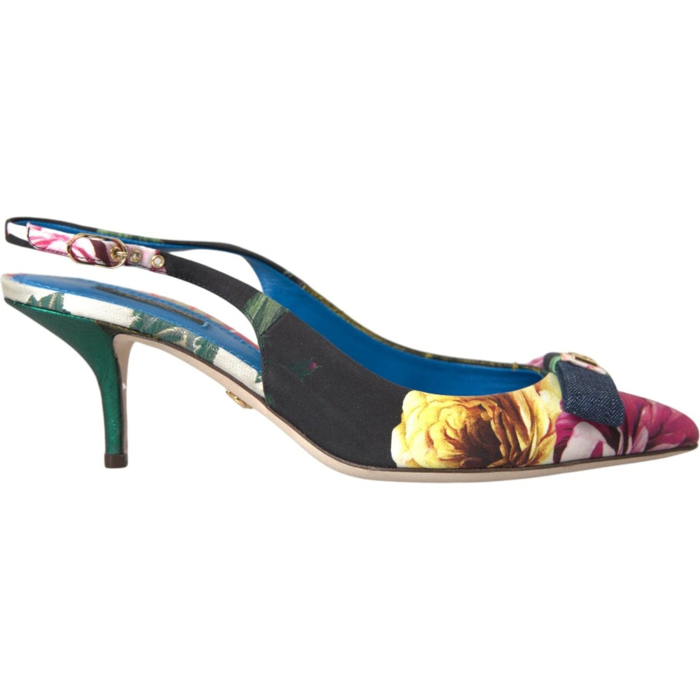 Dolce & Gabbana Multicolor Floral Patchwork Slingbacks Shoes Dolce & Gabbana