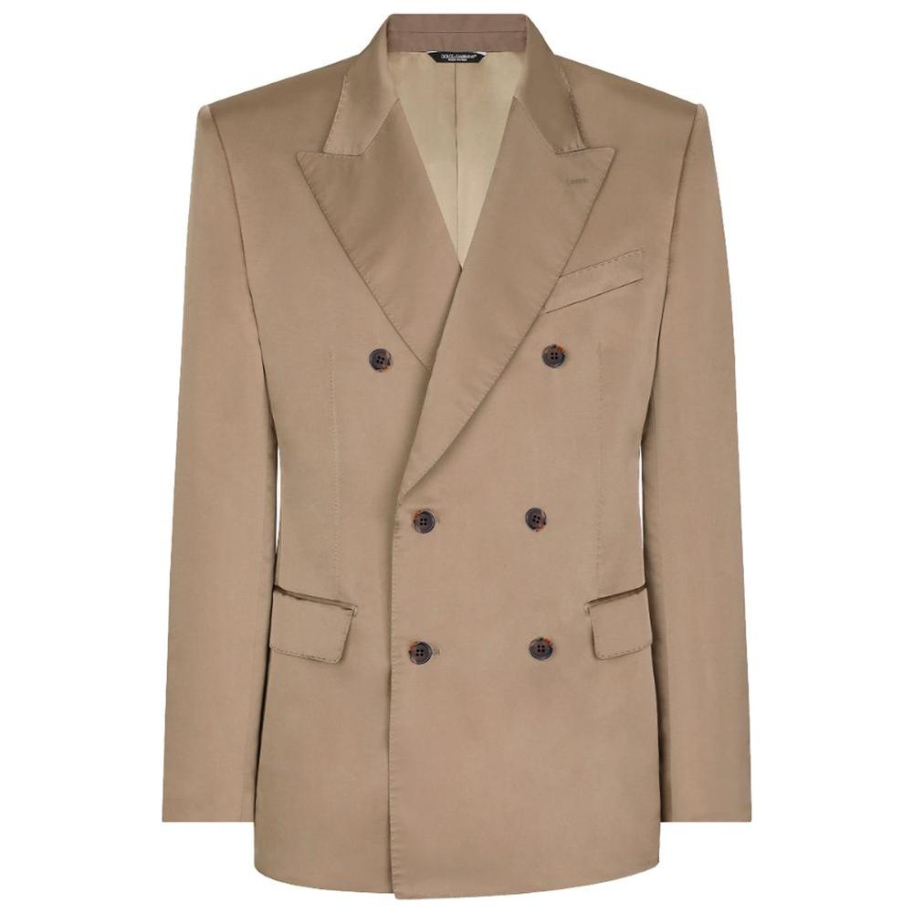 Dolce & Gabbana Beige Cotton Blazer Dolce & Gabbana