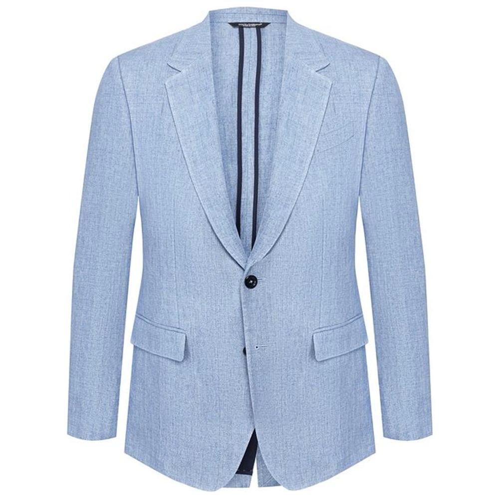 Dolce & Gabbana Light Blue Linen Blazer Dolce & Gabbana