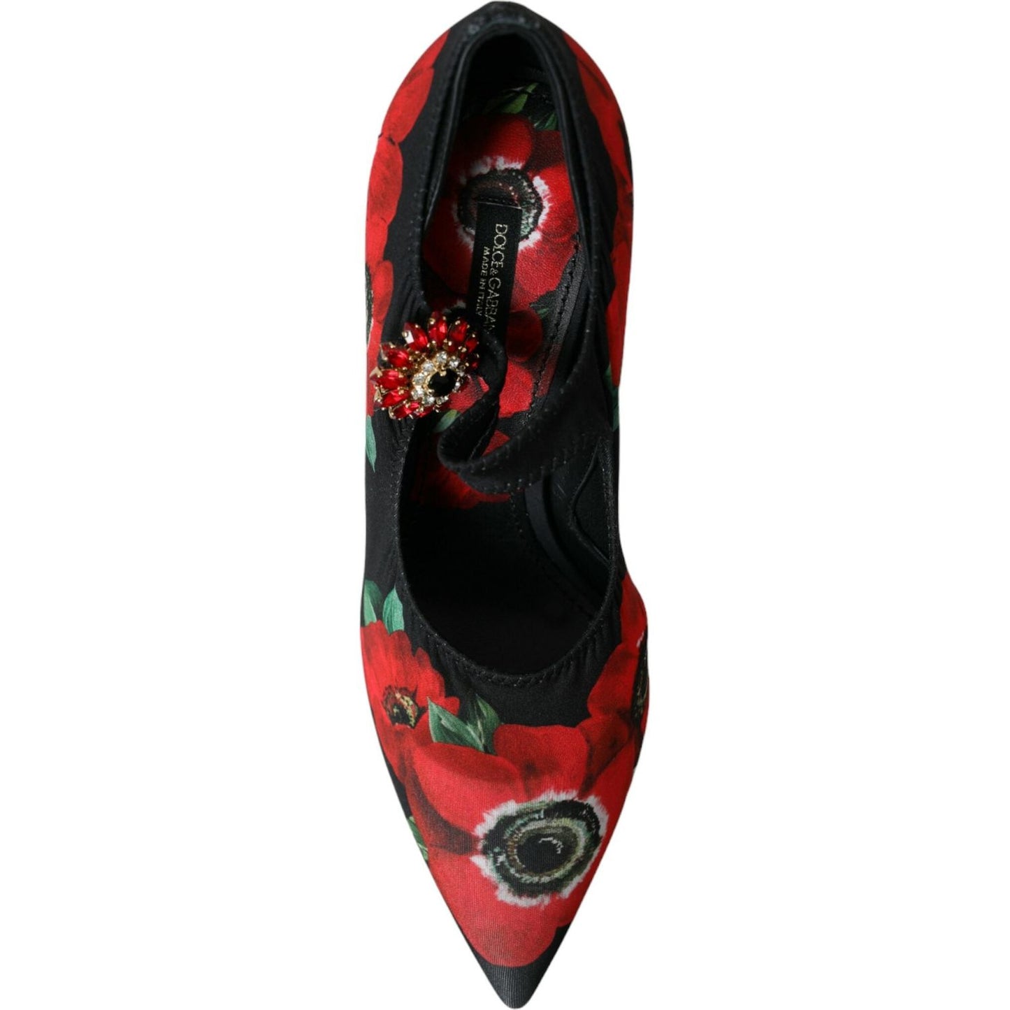 Dolce & Gabbana Black Floral Crystal Mary Jane Pumps Shoes Dolce & Gabbana