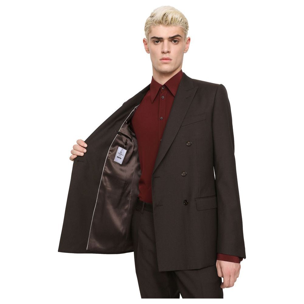 Dolce & Gabbana Brown Wool Suit Dolce & Gabbana