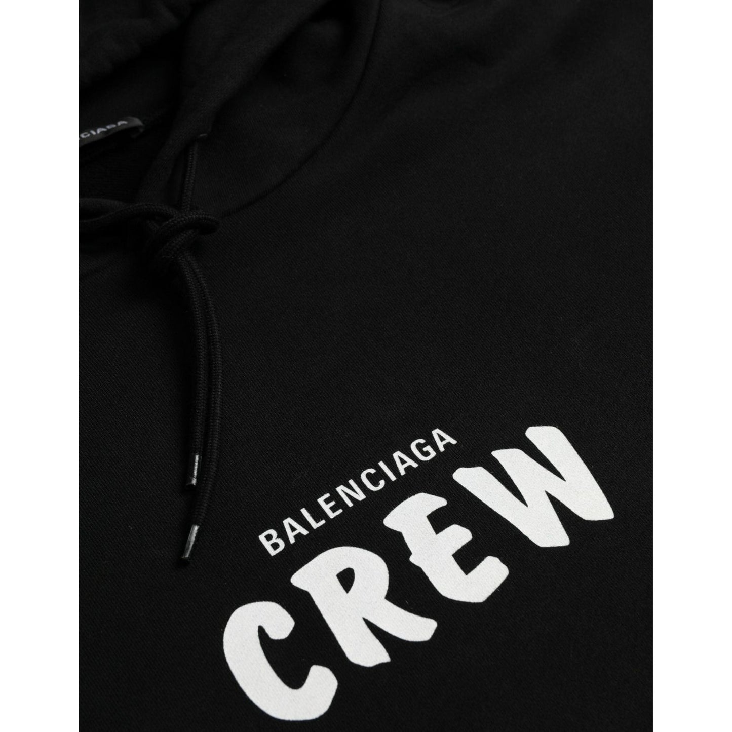 Balenciaga Black Cotton CREW Hooded Pullover Sweatshirt Sweater Balenciaga