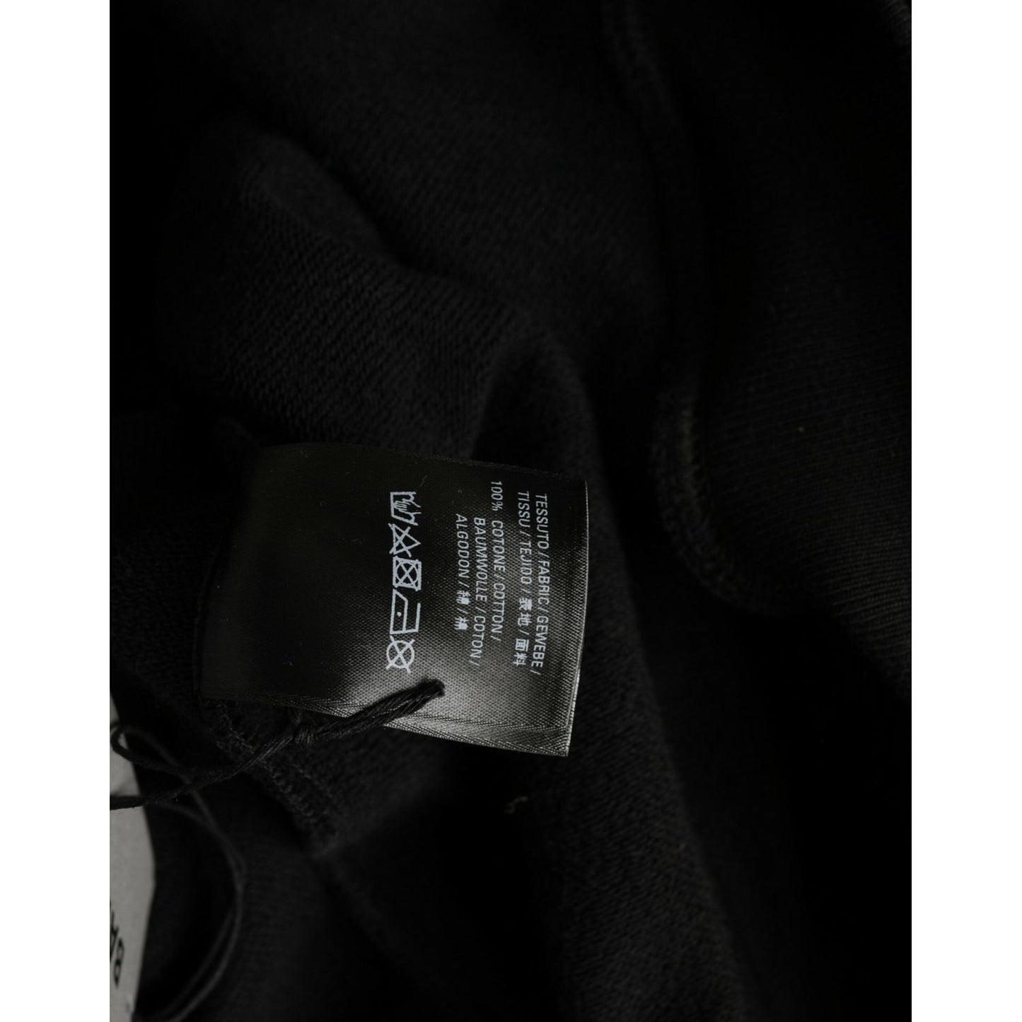 Balenciaga Black Cotton CREW Hooded Pullover Sweatshirt Sweater