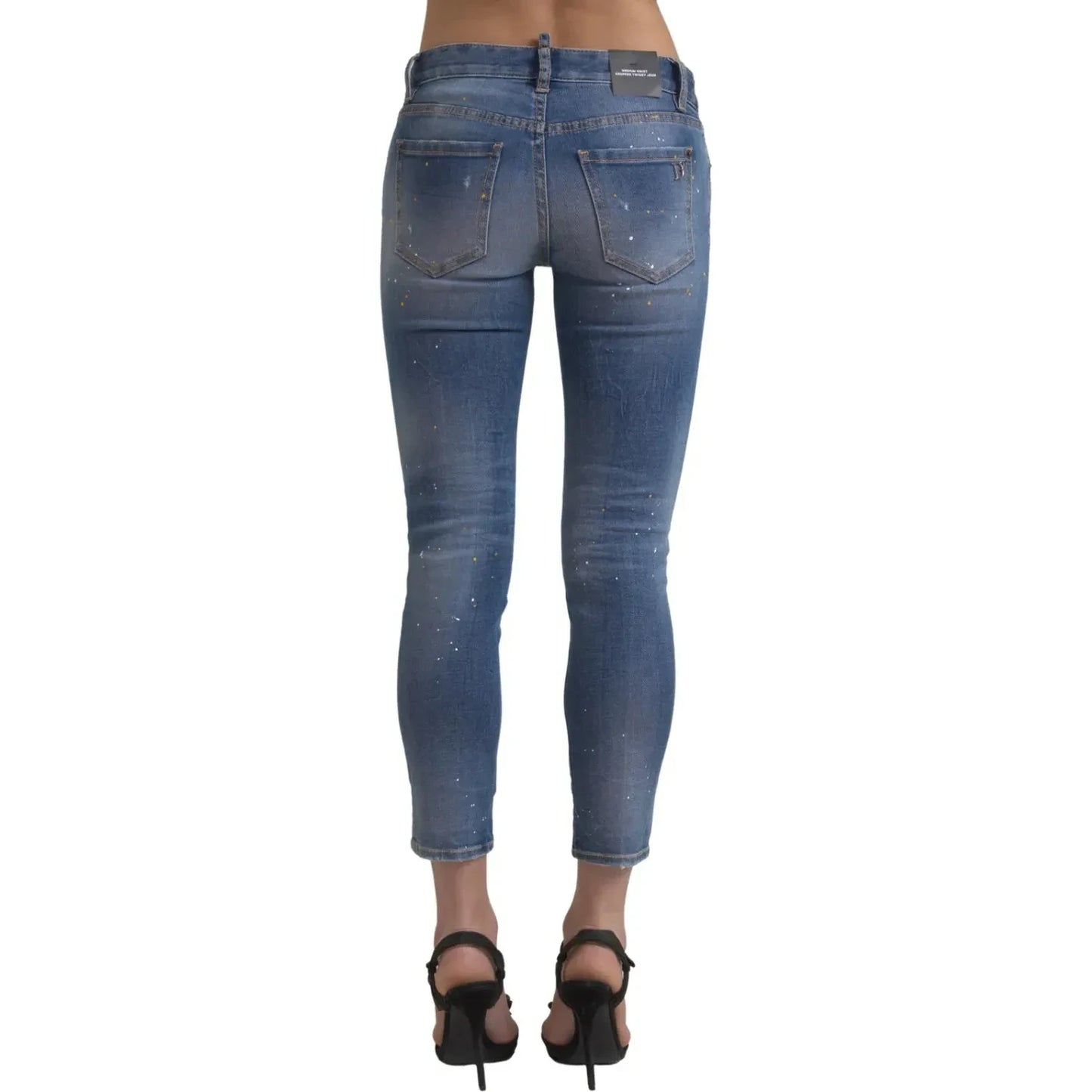 Dsquared² Blue Mid Waist Cropped Twiggy Denim Jeans Dsquared²