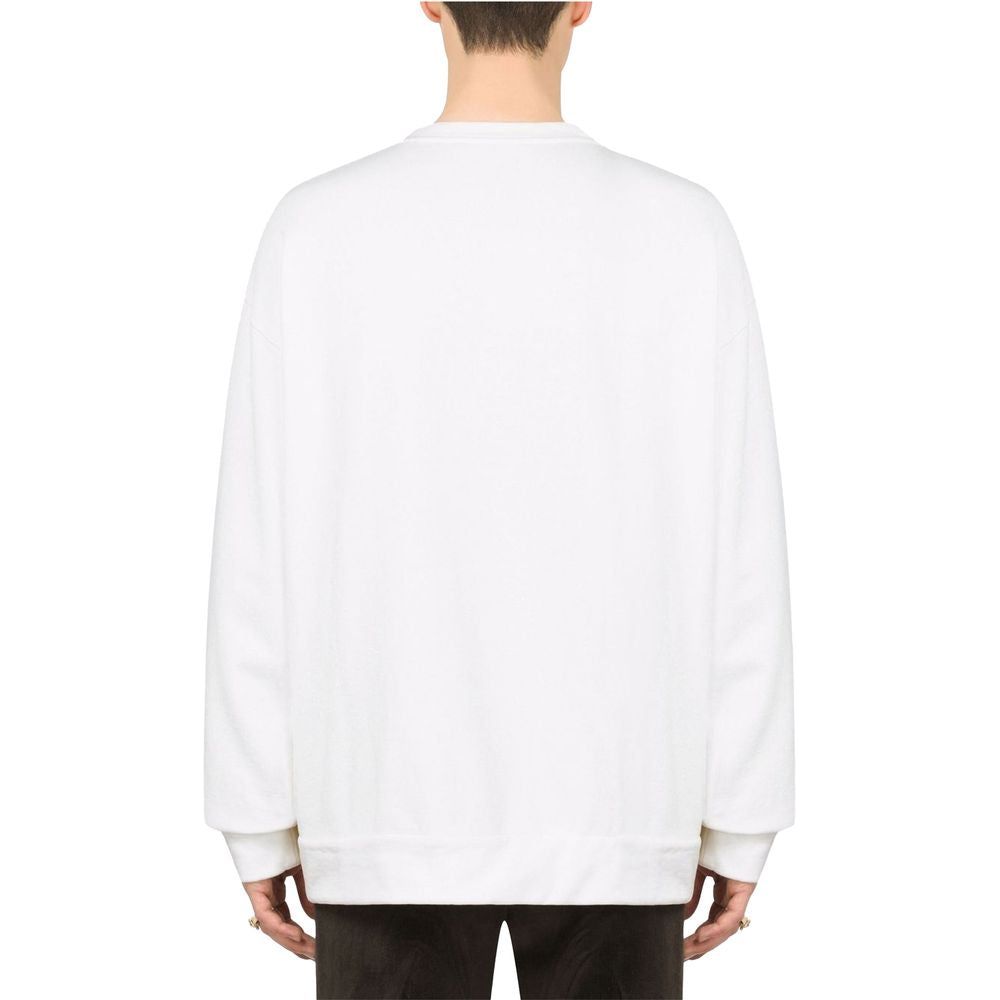 Dolce & Gabbana White Cotton Sweater Dolce & Gabbana