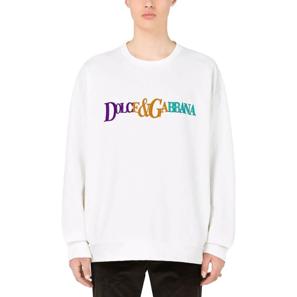 Dolce & Gabbana White Cotton Sweater Dolce & Gabbana